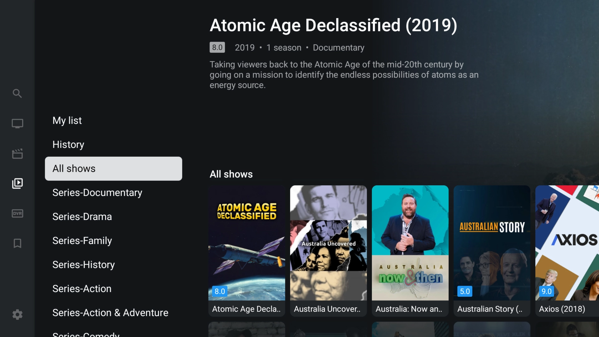 All TV Series library in TiviMate IPTV Player